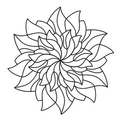 Swirl flower vector mandala isolated coloring book