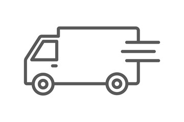 Fast delivery truck icon, quick move, express delivery, delivery truck vector illustration