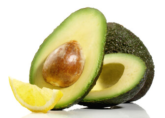Avocado Hass on white Background Isolated