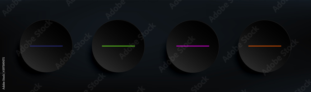 Poster minus sign dark badge color set. simple thin line, outline vector of material icons for ui and ux, w