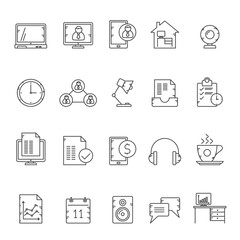 Line, Business and home office icons - vector icon set