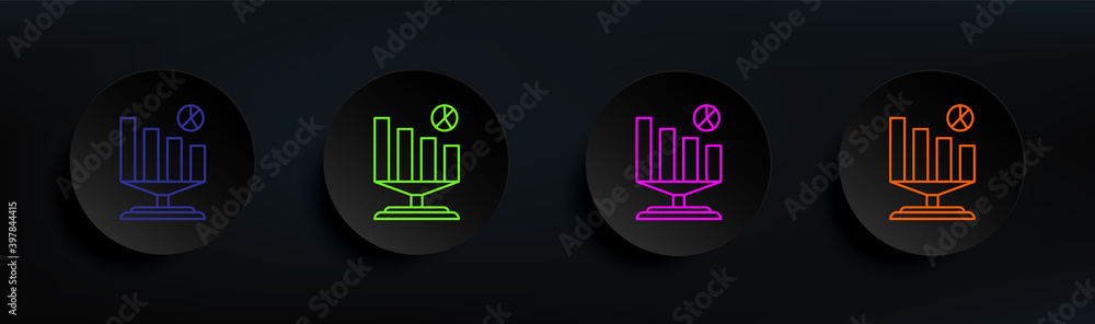 Aufkleber business analytics dark badge color set. simple thin line, outline vector of artifical icons for ui 