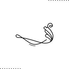 Art Nouveau border vector icon in outlines