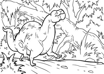 Cartoon dinosaur. drawing illustration for kids and children.