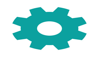 Gear isometric icon, mechanism element line art