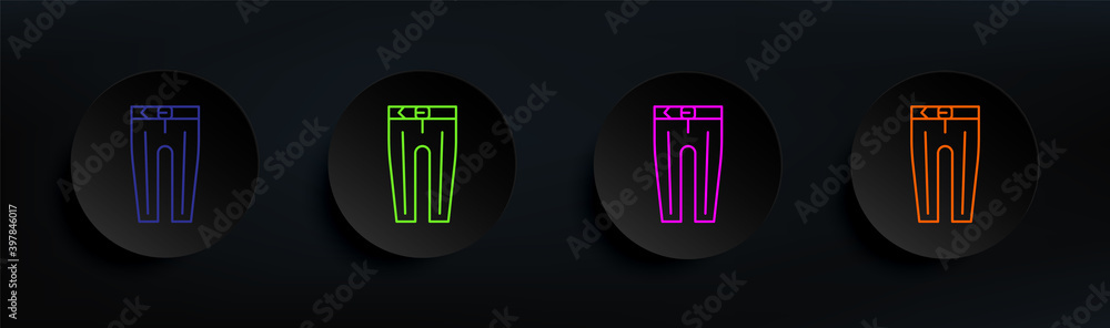 Aufkleber classic pants dark badge color set. simple thin line, outline vector of clothes icons for ui and ux,