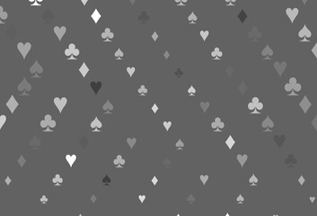 Light Silver, Gray vector pattern with symbol of cards.