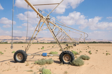 Center-pivot irrigation also called water-wheel and circle irrigation, is a method of crop irrigation in which equipment rotates around a pivot and crops.
