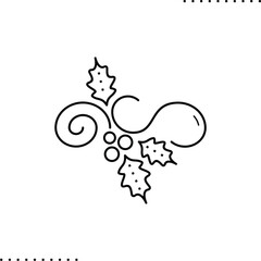 Christmas decoration vector icon in outlines