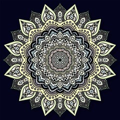 Hand-drawn coloring mandala. Coloring book page. Cloth design element, yoga logo, henna, tattoo.