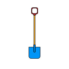 Icon construction agro beautiful shovels with a wooden handle for digging the ground. Garden tools on a white background. illustration