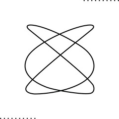 The Lissajous figure, mathematical figure vector icon in outlines