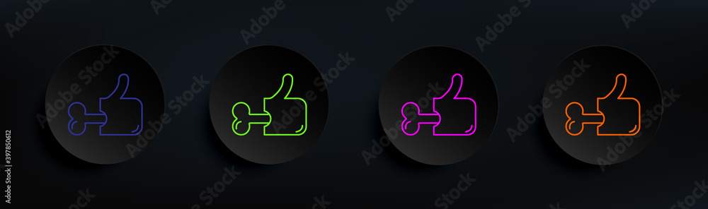 Aufkleber halloween bone like dark badge color set. simple thin line, outline vector of halloween icons for ui