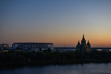 Panorama of Nizhny Novgorod at Dawn
