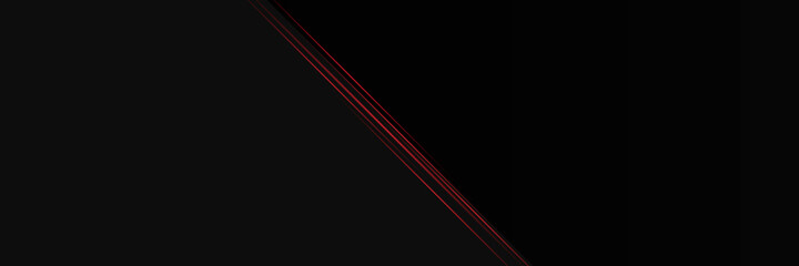Red black wide banner background. Modern red with line light striped background