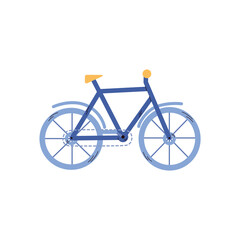 Fototapeta na wymiar Icon of classic city road bicycle. Ecological cycle transport for sport, leisure or travel. Riding the bike for children and adult people. Flat vector isolated illustration.