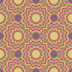 Seamless pattern with hand drawn mandala. Vector illustration isolated on colored background. For interior design, wallpaper, packaging, posters, cards.