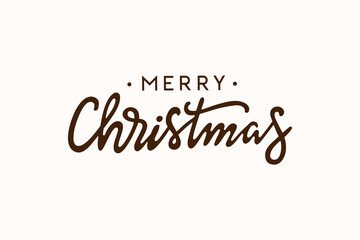 Merry Christmas handwritten lettering. Xmas calligraphy vector illustration.