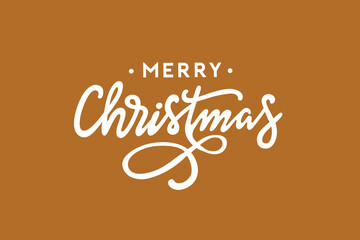 Merry Christmas handwritten lettering. Xmas calligraphy vector illustration.