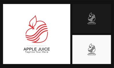 apple juice concept design vector logo