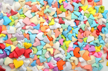 Fold paper hearts background