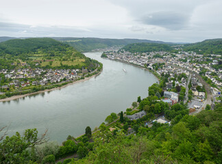 Fototapeta na wymiar Rhine Gorge near Boppard and Filsen
