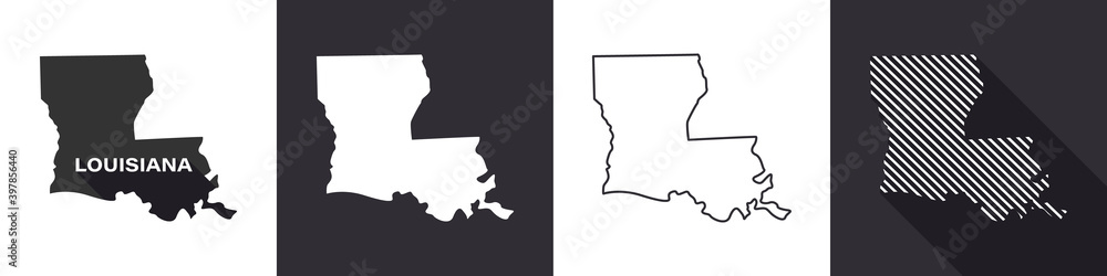 Wall mural State of Louisiana. Map of Louisiana. United States of America Louisiana. State maps. Vector illustration