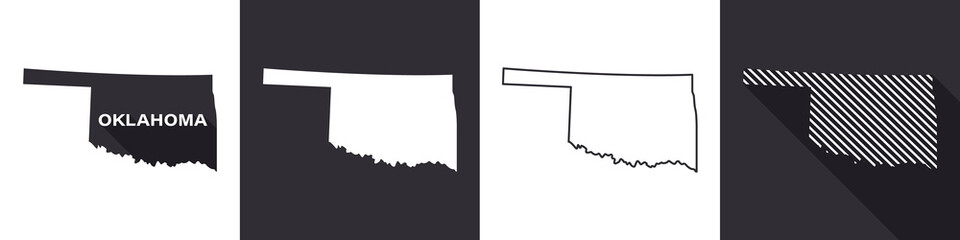 State of Oklahoma. Map of Oklahoma. United States of America Oklahoma. State maps. Vector illustration