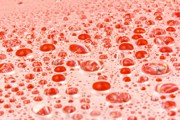 Water drops texture background. Water drops. Red.Selective focus.