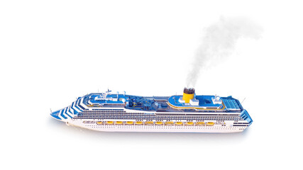 Cruise ship isolated with clipping path