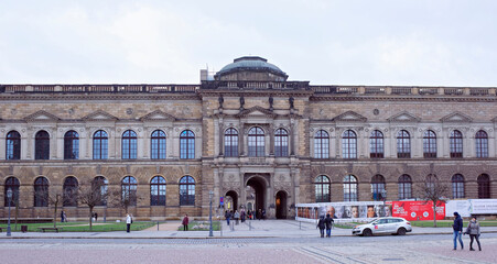 Fototapeta na wymiar Zwinger -palace and park complex of four buildings. The beginning was laid in 1709