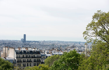 Fototapeta premium View of Paris from the top of the hill of Montmartre