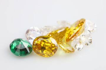 Natural Sapphire gemstone, Jewel or gems on black shine color, Collection of many different natural gemstones amethyst,