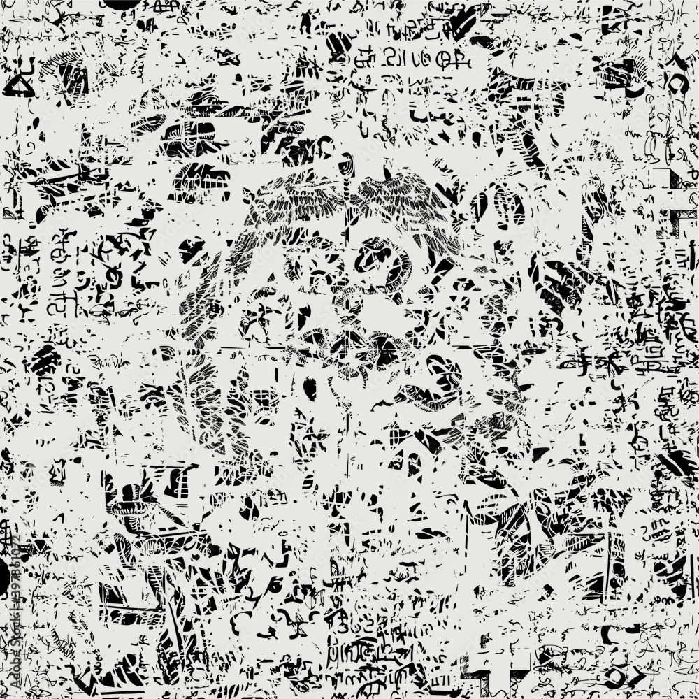 Poster vector image of abstraction in the style of old blurry manuscript graphics can be used as wallpaper 