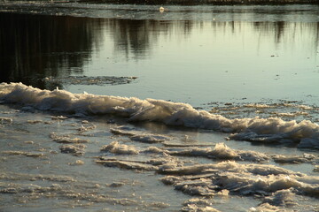 beautiful ice on the river
