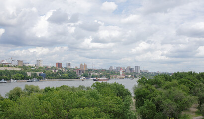 View of the city of Rostov-on-Don from the left bank of the Don River