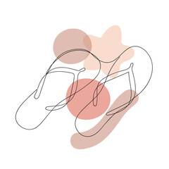 Abstract image of shoes and a flower.