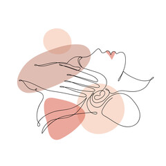 Abstract image of a woman with a leaf.