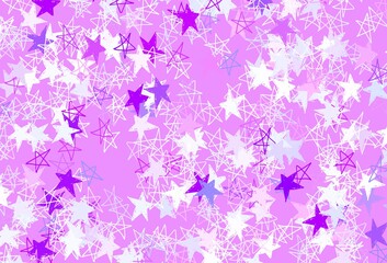 Light Blue, Red vector backdrop with small and big stars.