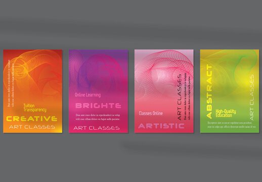 Flyer Layout with Curvy Lines on Bright Gradient Glow