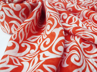 twirl pattern fabric photo white background