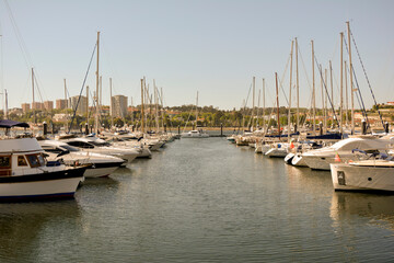 Fototapeta na wymiar Boats Anchored in the Marina