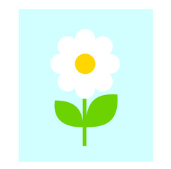 White simple flower icon. Suitable for logo or pattern design. Vector