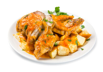 Manos de cerdo en salsa con patatas