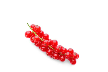 Delicious ripe red currants isolated on white