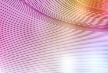 Light Pink, Yellow vector pattern with curved lines.