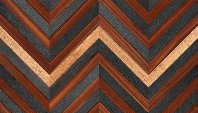 Wood texture background. Seamless parquet floor with chevron pattern. 
