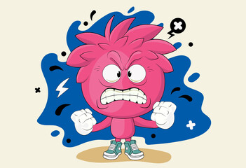 Cartoon angry boyCartoon angry boy. illustration of an excited boy.