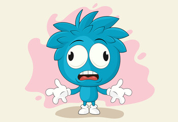 Cartoon surprised boy. illustration of an excited boy. Funny boy character.