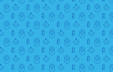 Baby icon pattern design for background and decoration